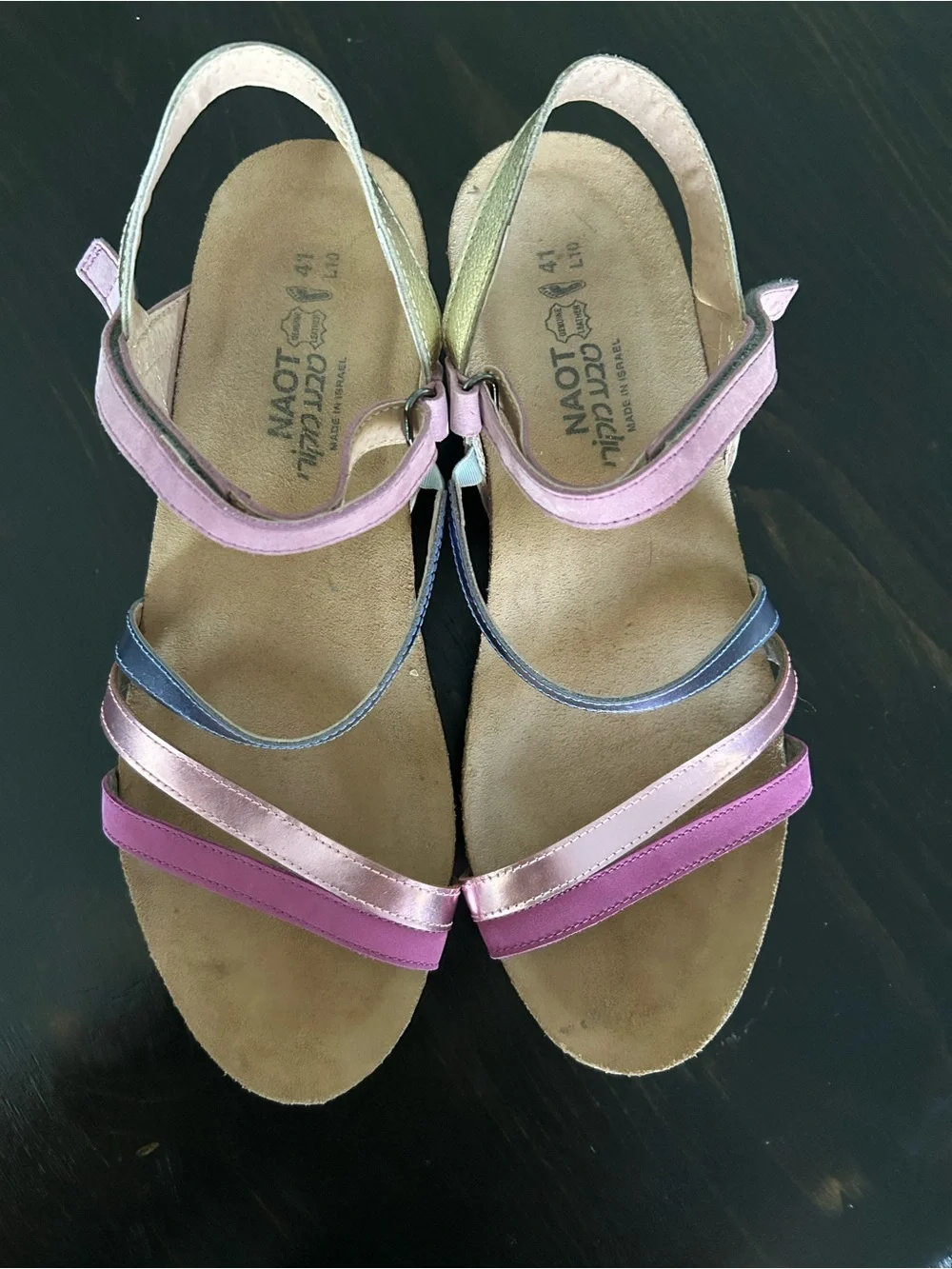NAOT Hero Pink/Purple Wedge Sandal - Size 41 (10 US)